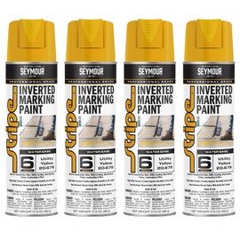 20-678 Seymour Stripe 6-Series Inverted Ground Marking Paint, Utility Yellow net 17oz. (Pack of 4)