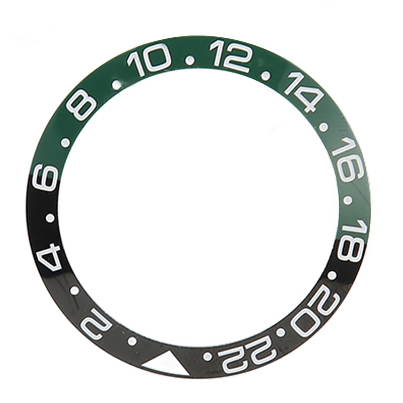 38mm Diameter GMT Watch Bezel Insert Ring Black Green Base