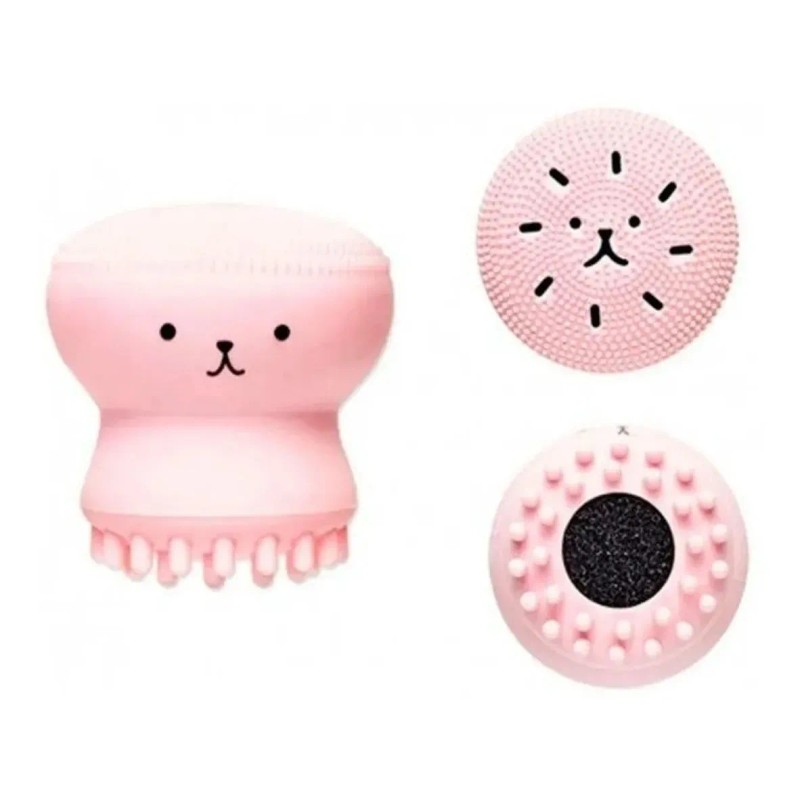 Cepillo Pulpo Masaje Exfoliante Facial Silicona Pack 12pz F