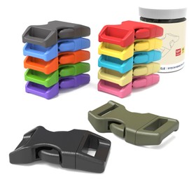 Abma Cord Paracord Buckles, Pack of 60, 16 mm (5/8 Inch) Plastic Buckles for Paracord Bracelets, Collar, Crafts and DIY