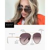 DIFF Lenox Gold + Brown Gradient Mirror, Designer Oversized Aviator