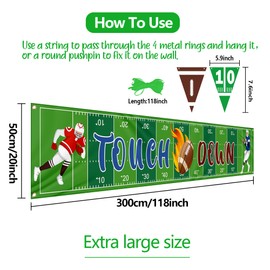 Cartel de fútbol americano, pancarta del día del partido del Super Bowl con banderín de fútbol para fiesta del día deportivo, bandera colgante temática de fútbol para suministros de decoración de festivales