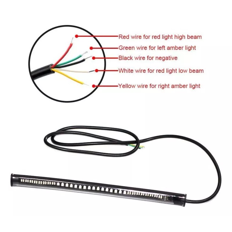 Generic Luz Trasera De Moto Con Intermitentes Luces De Matrícula