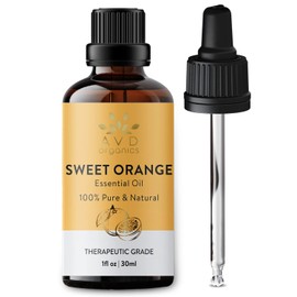 AVD ORGANICS Sweet Orange Essential Oil 30ml - 100% Pure and Natural - Therapeutic Grade Essential Oil for Aromatherapy and Skin - 1 fl. oz