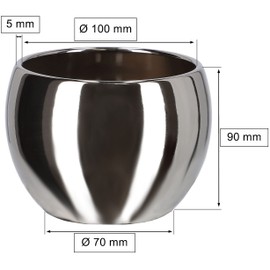 KOTARBAU® Ceramic Flower Pot Planter Diameter 10 cm for Flowers Plants Silver