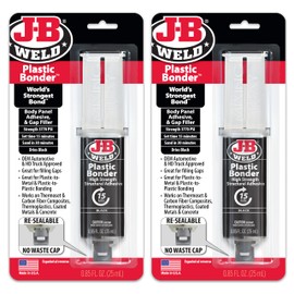 J-B Weld Plastic Bonder Black 25ml Syringe - 2 Pack (50139-2), 25 ml - 2 Pack