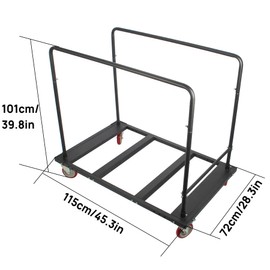 Sidasu 60" Round Folding Table Cart,Folding Table Dolly with Wheels,Heavy Duty Table Trolley Bearing Capacity of 10pcs Round Tables Suit for Hotels, Banquet Halls and Weddings