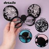 Needzo Round Mouse Ear Glasses, Plastic Frame with Reversible Sequins