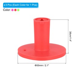 PATIKIL Rubber Golf Tees 3pcs 1.4" Golf Practice Tees Training Driving Range Tee Table Golf Ball Holder for Outdoor Indoor Hitting Cushion Green/Pink/Red