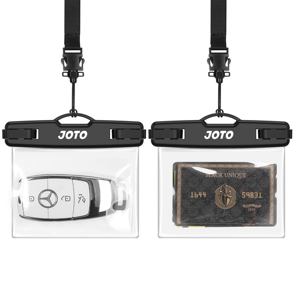 JOTO 2 Pack Waterproof Key FOB Holder Pouch with Keychain, Small Waterproof Pouch Dry Bag Car Key Case for Swimming Money Credit ID Card Cash, Waterproof Wallet for Jeep Honda Toyota Nissan -Clear