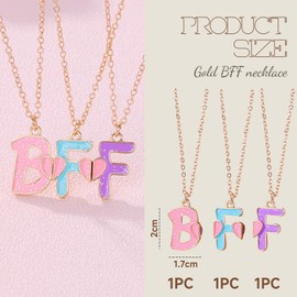 Kotkiddy Matching BFF Best Friends Necklaces for 3 Girls Friendship Necklaces for Three Best Friends Anniversary Birthday Christmas Gifts for Bestie Best Friend