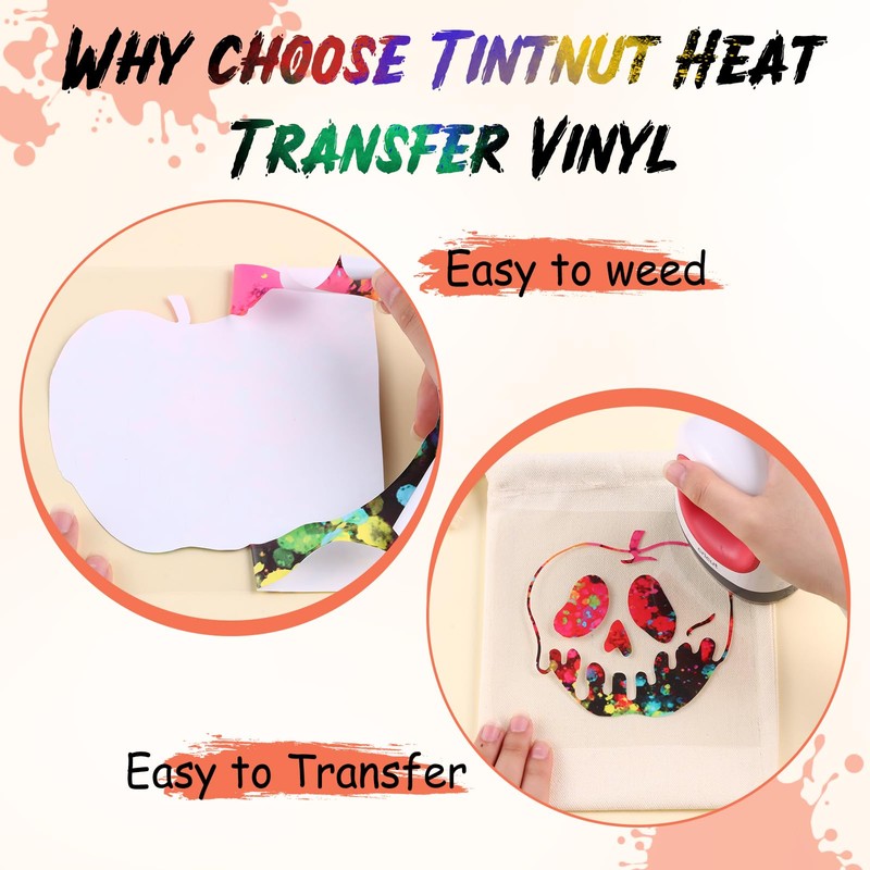 Tintnut Splash Heat Transfer Vinyl - 6 Sheets 10x12 Inch