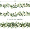 TOCHGREEN 2 Pack 13Ft Artificial Eucalyptus Flower Garland with White
