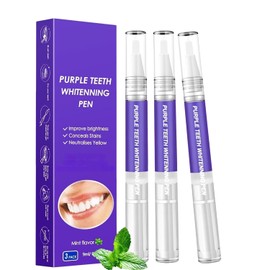 Teeth Whitening Pen, Whitening Teeth, Gentle Effective Whitening Professional, Purple Teeth Whitening Pen, Instant Colour Correction, Teeth Whitening Pen, Stains, Quick Removal, Pack of 3