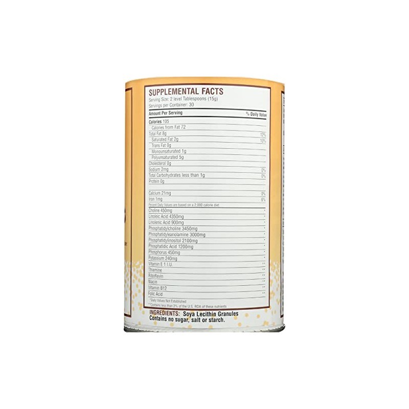 Fearn Natural Foods Gránulos de lecitina, 16 onzas (paquete de