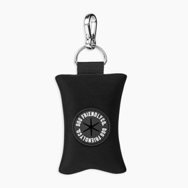 DF Co. Poop Bag Holder | Neoprene Fabric for All Weather Conditions, Stylish Walking Accessory, One Click Clip | Black