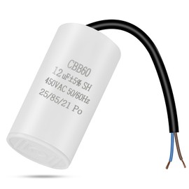 OFFCUP CBB60 Running Capacitor, 12μF 450V 4 Pins Motor Capacitor 50/60Hz with Cable for Air Compressor, Cleaning Machine Motor Star