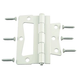 Unbranded 4" White Steel Non-Mortise Hinges (1 pcs.)