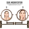 OVENTE 7" Wall Mounted Makeup Mirror with 1X/7X Magnification, Double