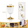 48PCS Plastic Wine Glasses with Gold Rim, 6 Oz Stemmed