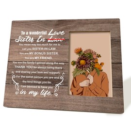 Sister In Law Gift, Picture Frame Desk Decor Gift, Birthday Gift for Sister in Law, Sister-in-Law Photo Frame Present, Sister in Law Wedding Gift from Bride, I'm Blessed to Have You In My Life