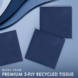 Creative Converting Cocktail/Beverage Napkins, Navy Blue (571137B)