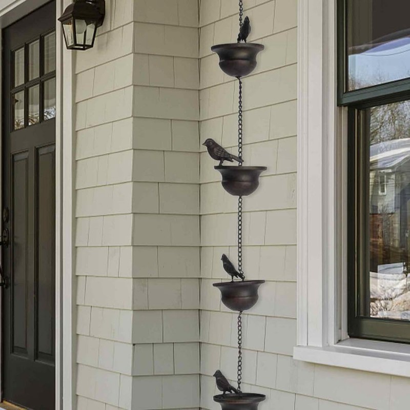 NISHZHU 1 x Rain Chain for Gutters, Mobile Birds on