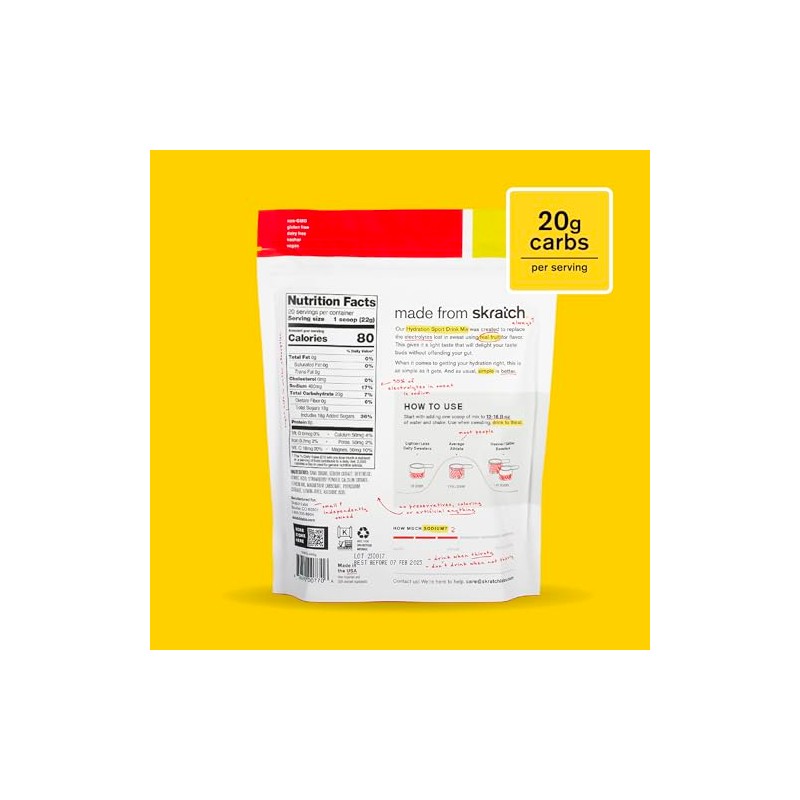Skratch Labs Bebida Desportiva Hidratante 440gr - Sabor Limonada De