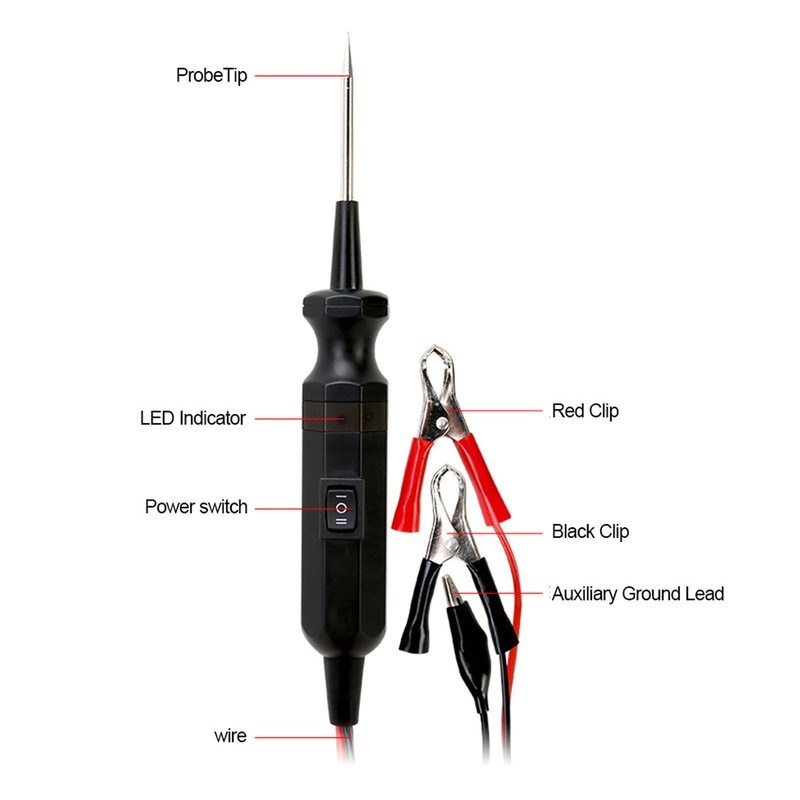 DY18 Car Electric Circuit Tester 12/24V DC 10A Overload Protection