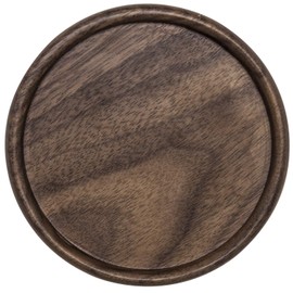 Walnut Drink Coasters, GOH DODD 4 Inch 8 Pieces Wood Coasters Set with Holder, 100% Natural and Organic Dinner Decor Centerpiece for Home Office Table