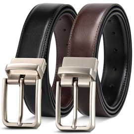 LCG LUCHENGYI Men's Reversible Leather Belts 1 Pack, Casual Two Styles in One Belt for Men for Jeans and Dress Pants