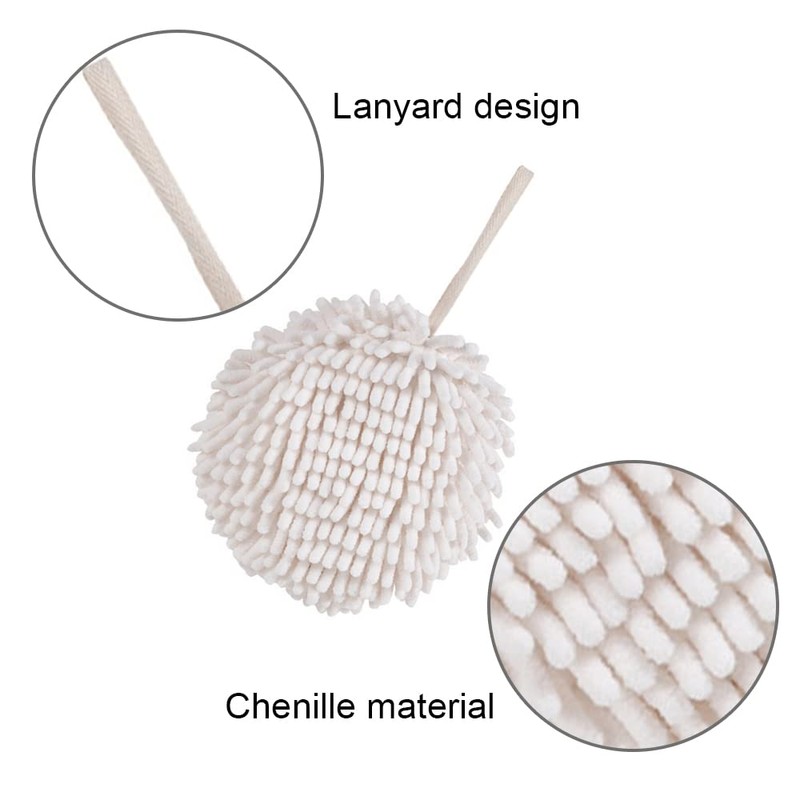 WELOSUER Hand Towel Chenille Fuzzy Ball Towel Creative Hand Dry
