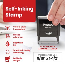 Promot for Mobile Deposit Only - Self Inking Rubber Stamp - Ink Stamps