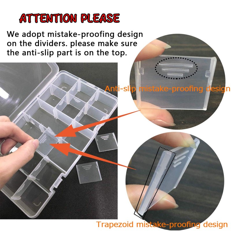 DARUITE Sorting Boxes for Small Parts, 18 Grid Storage Box,
