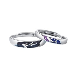 MIKAMU Popular Couples Ring, Women's Ring, Men's Ring, Top Grade Zirconia, 925 Sterling Silver, One Size Fits Most, Engagement Ring, For Friends, Lovers, Gift, Jewelry, Includes Exclusive Box