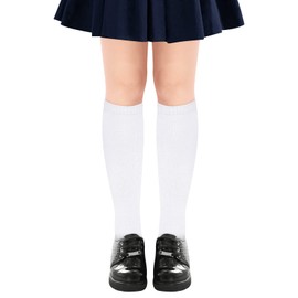 Knee High Socks for Girls Knee High Socks 6-8 Years Old White Knee High Socks Long Socks School Uniform Socks for Girls