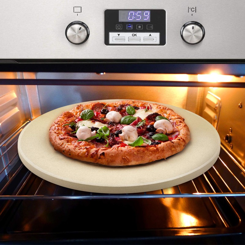Cook N Home Pizza Grilling Baking Stone with Scraper, Heavy