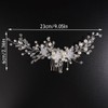 Teyglen Silver Flower Wedding Hair Comb Headband Bridal Pearl Crystal