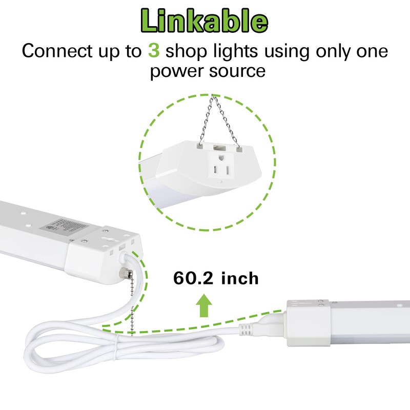hykolity 4FT 120W LED Shop Light Linkable, 13000lm(400w Equivalent), 5000K