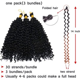 3PCS Water Wave Crochet Hair Crochet Braiding Hair - Black to Silver Gray - 8 Inch Ombre Synthetic Hair Extensions Weave Kinky Marley Bob For Women