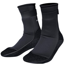 PAWHITS Neoprene Wetsuit Socks, 3mm Diving Socks with Adjustable Strap, Thermal Anti-slip Water Sock for Scuba Snorkeling Surfing Kayaking (S)