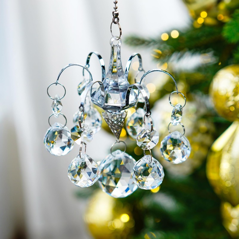 H&D HYALINE & DORA Crystal Wind Chime Shaped Rainbow Suncatcher,Hanging