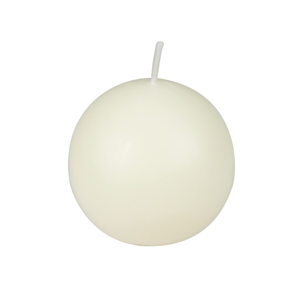 Zest Candle 6-Piece Ball Candles, 3-Inch, Pale Ivory