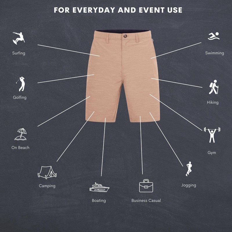 Visive - Pantalones Cortos híbridos de Secado rápido para Hombre,