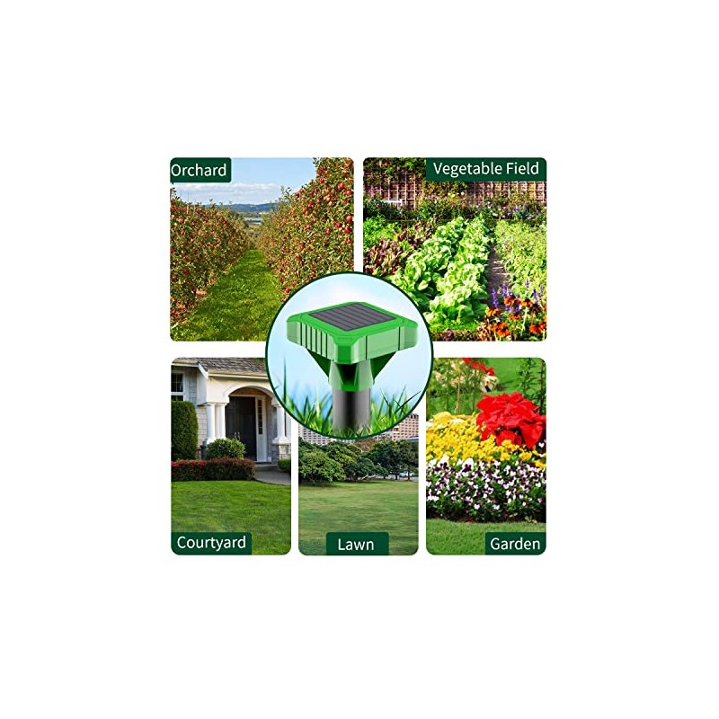 2026 Upgrade Mole Repellent Solar Powered, Vibrating Solar Mole Repellent