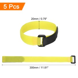 MECCANIXITY 5Pcs Reusable Battery Tie Down Straps,0.8x12" Black Nylon Multipurpose Battery Hold Down Adjustable Cinch Strap Hook Loop Fastening Tie for Quadcopters FPV RC Drone Boat Car