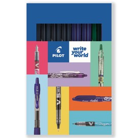 Pilot Frixion Heat/Friction Erasable Rollerball Pen FR7 - Medium Line 0.7mm Tip Nib - Black, Blue, Red & Green Ink - Cardboard Wallet Gift Pack of 8