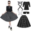 Leadtex Sock Hop Outfits Women, 1950s Poodle Skirts, Poodle T-Shirt