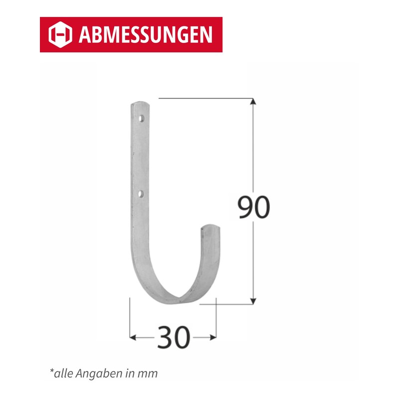 Gedotec Wall Bracket – Universal Hooks Galvanised Steel | Pack
