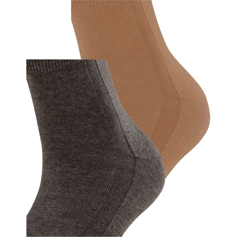 ESPRIT Women's Easy Rib 2-Pack Socks Cotton Lyocell Multicolour Plain